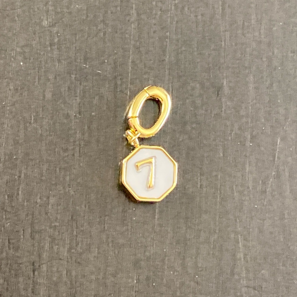 Gorjana 18K Gold Plated Enamel Detail Vintage Number 7 Parker Charm